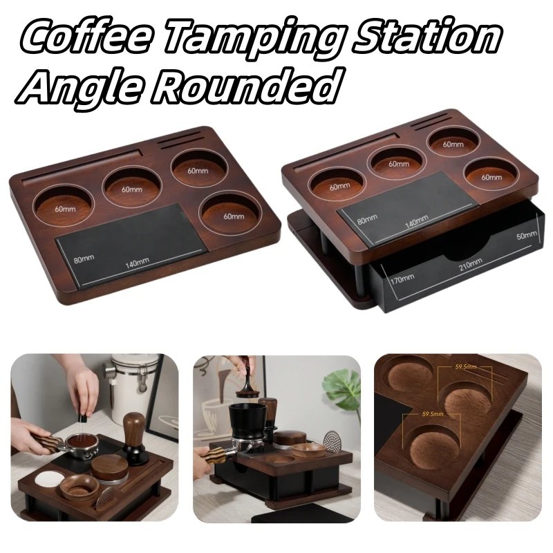 Wooden Coffee Tamper Station with Drawer