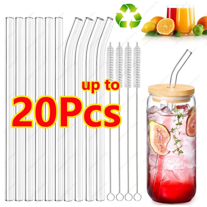Eco-Friendly Reusable Glass Straws