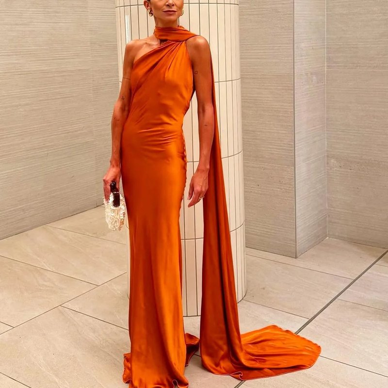 Elegant Silk Satin Maxi Dress
