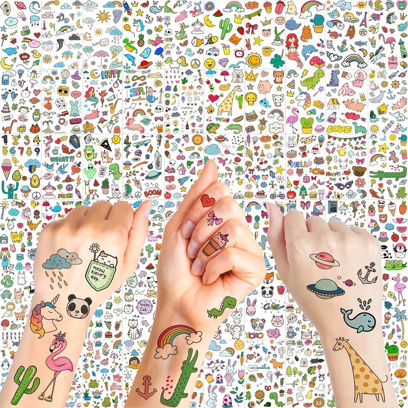 Cute Cartoon Temporary Tattoos - 60 Sheets
