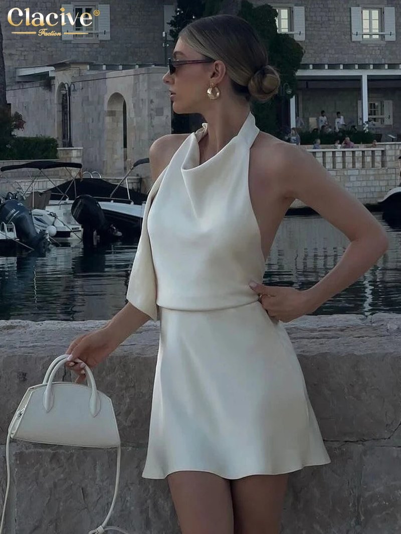 Elegant Summer Halter Mini Dress