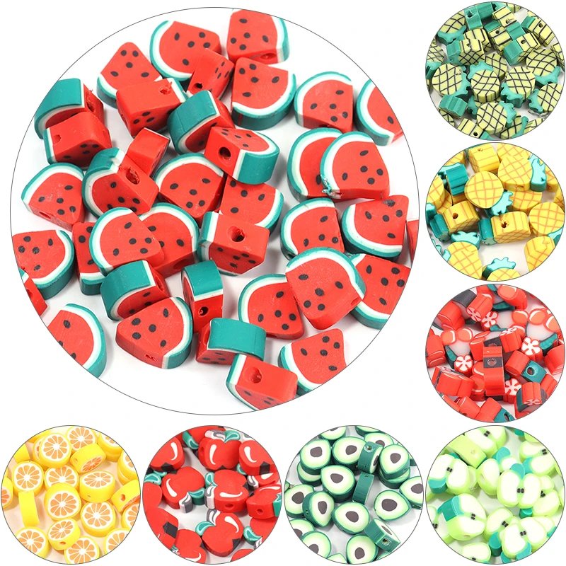 Mixed Fruit Polymer Clay Beads