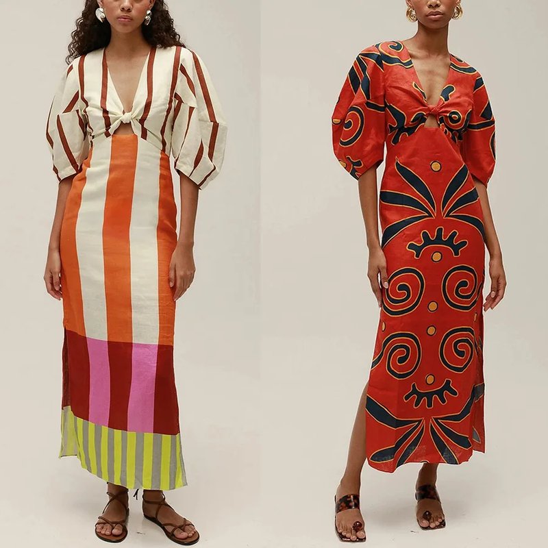 Chic Summer Linen V-Neck Dress