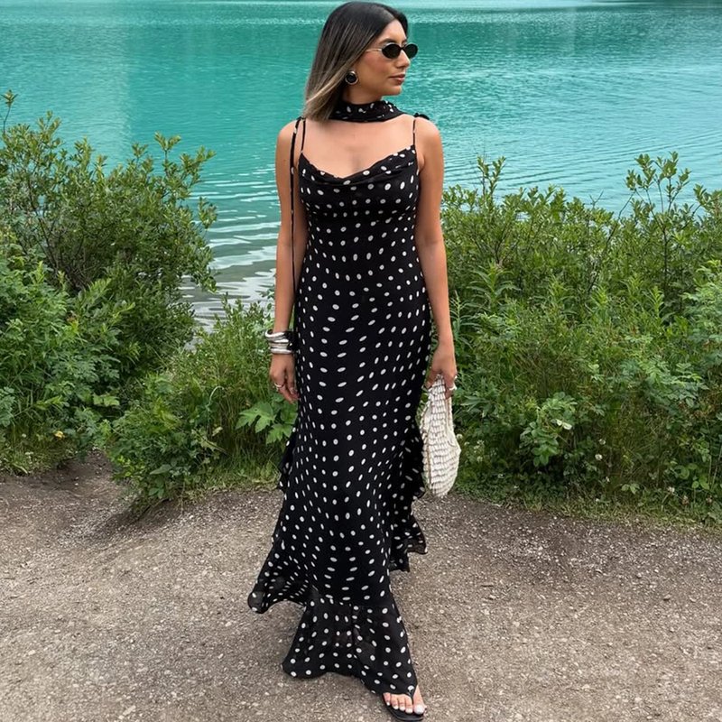 Elegant Polka Dot Summer Dress