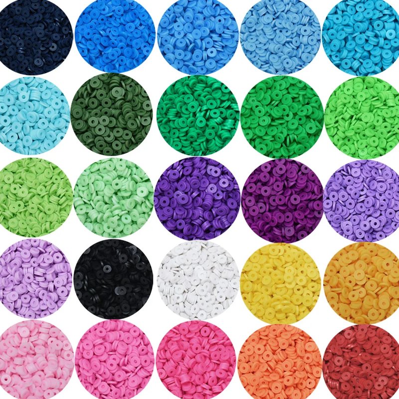 Colorful 6mm Clay Beads for Jewelry