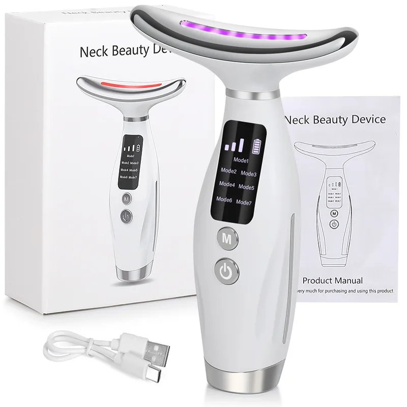 7-Color EMS Neck and Face Massager