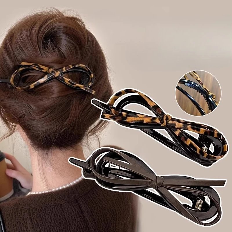Elegant Leopard Print Hair Clips