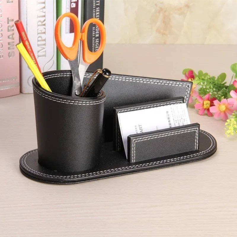 Multifunctional Leather Pen Holder