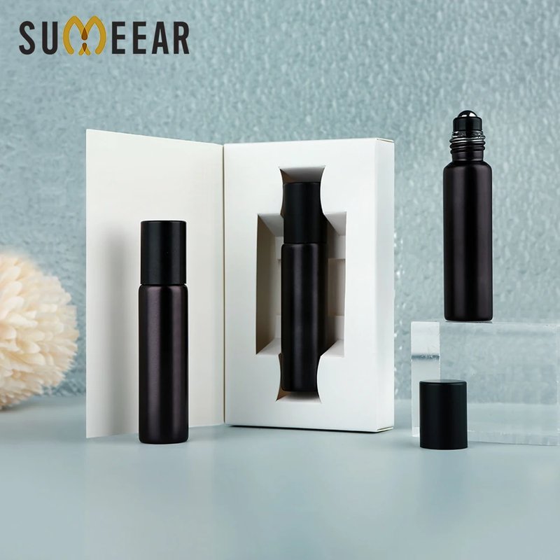 Elegant Black Glass Perfume Bottles