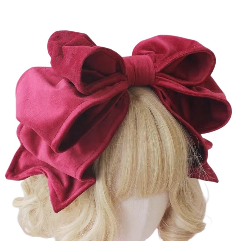 Velvet Red Bow Headband