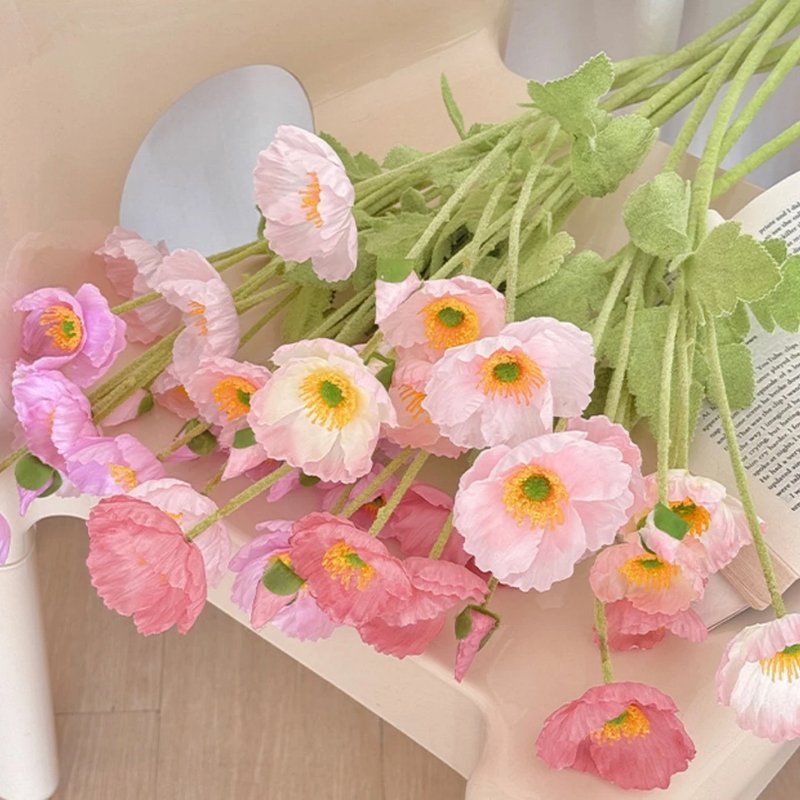 Elegant Poppy Artificial Flower Bouquet