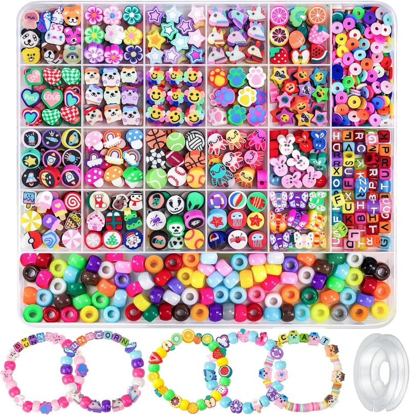 1200 Pcs Colorful Bead Jewelry Kit