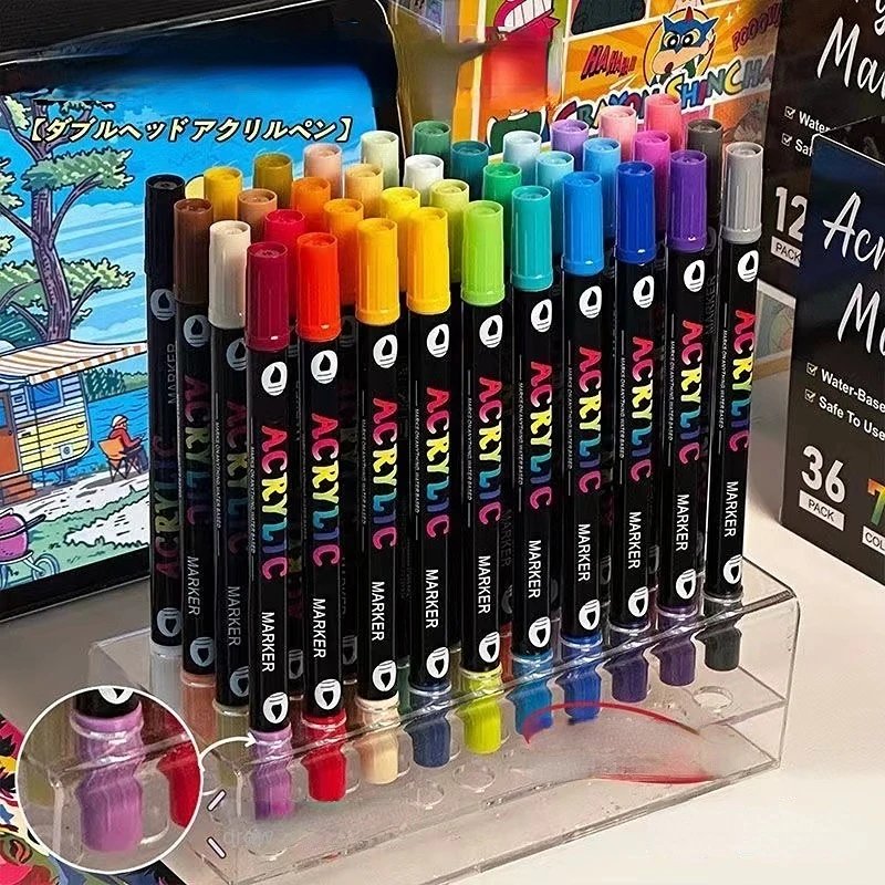 Versatile Dual-Tip Acrylic Paint Markers