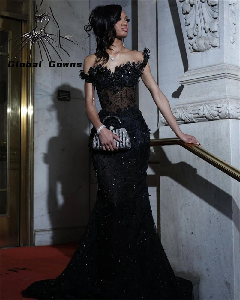 Elegant Black Mermaid Prom Dress