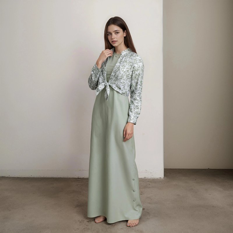 Elegant Women's Cotton Linen Dress Set