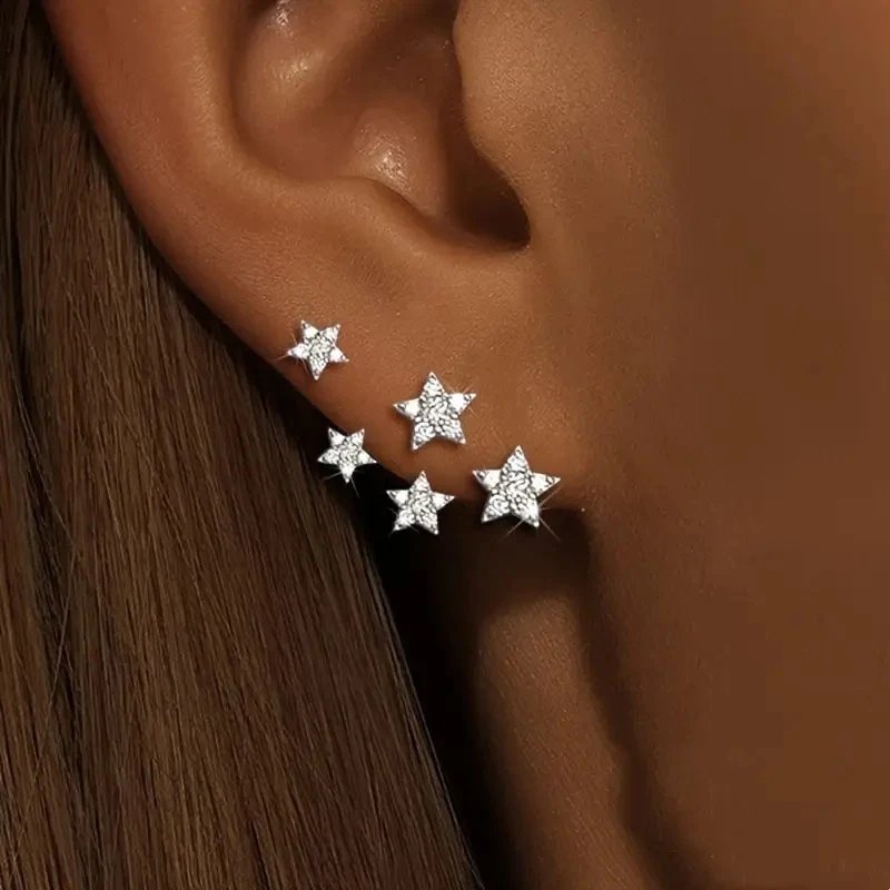 Luxury Crystal Star Stud Earrings