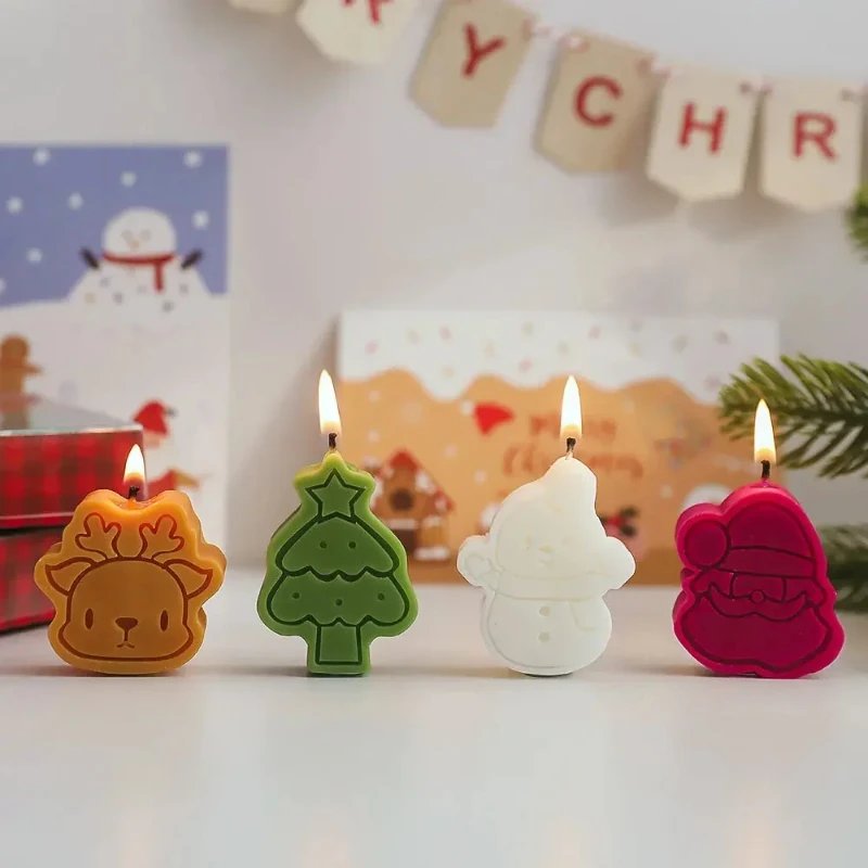 Festive Gingerbread & Snowman Candle Set