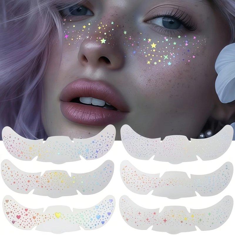 Holographic Heart Freckle Tattoos