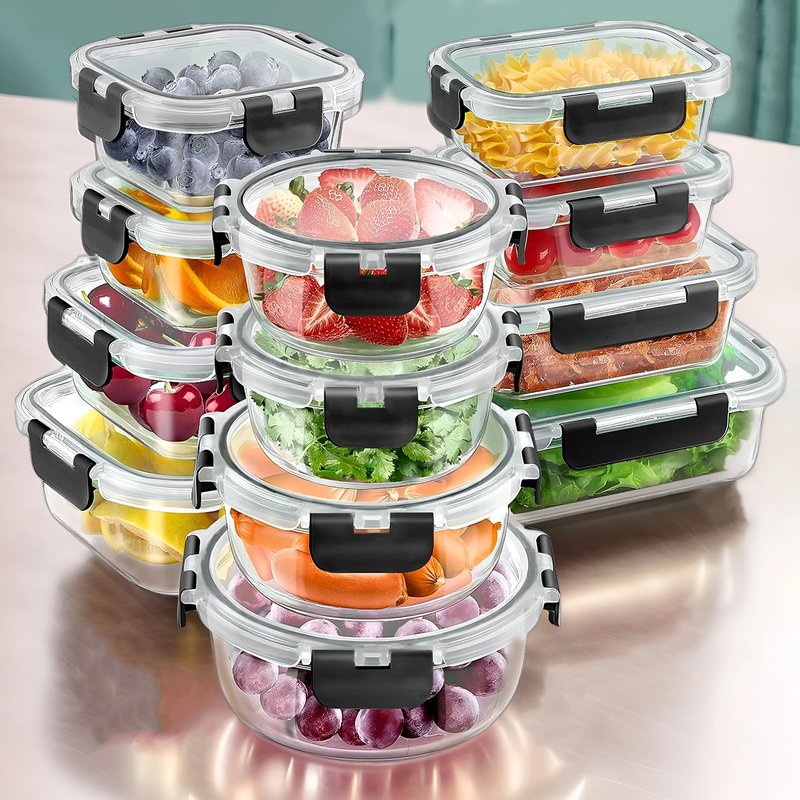 12-Piece Airtight Glass Lunch Box Set