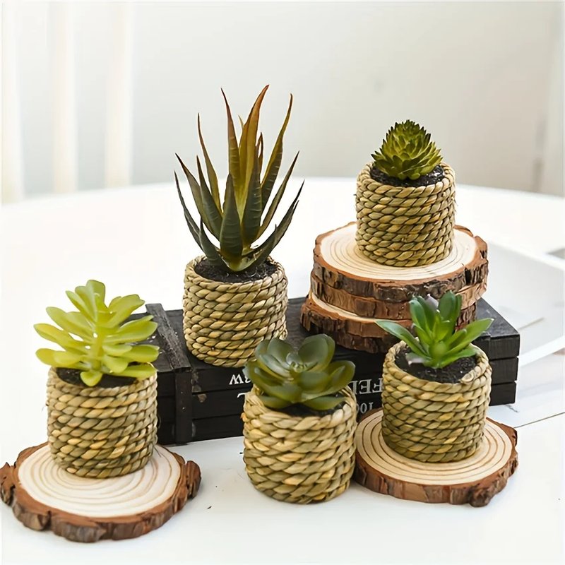 Set of 5 Artificial Aloe Vera Plants
