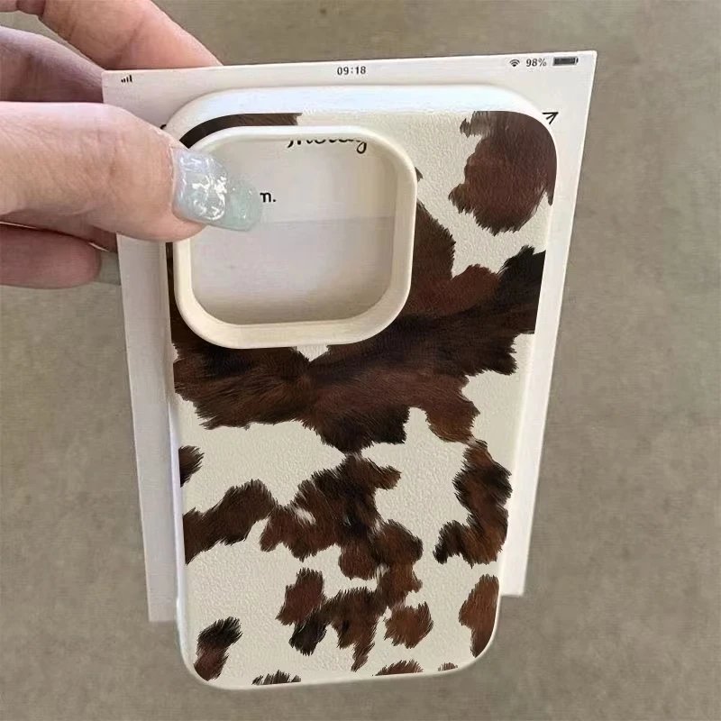Brown Cow Print Silicone Phone Case