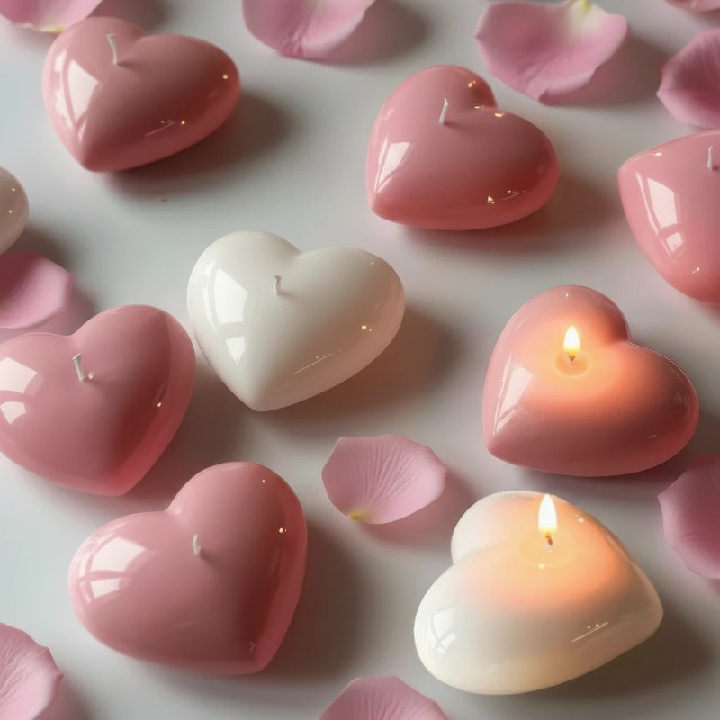 Heart Shaped Scented Candle Set