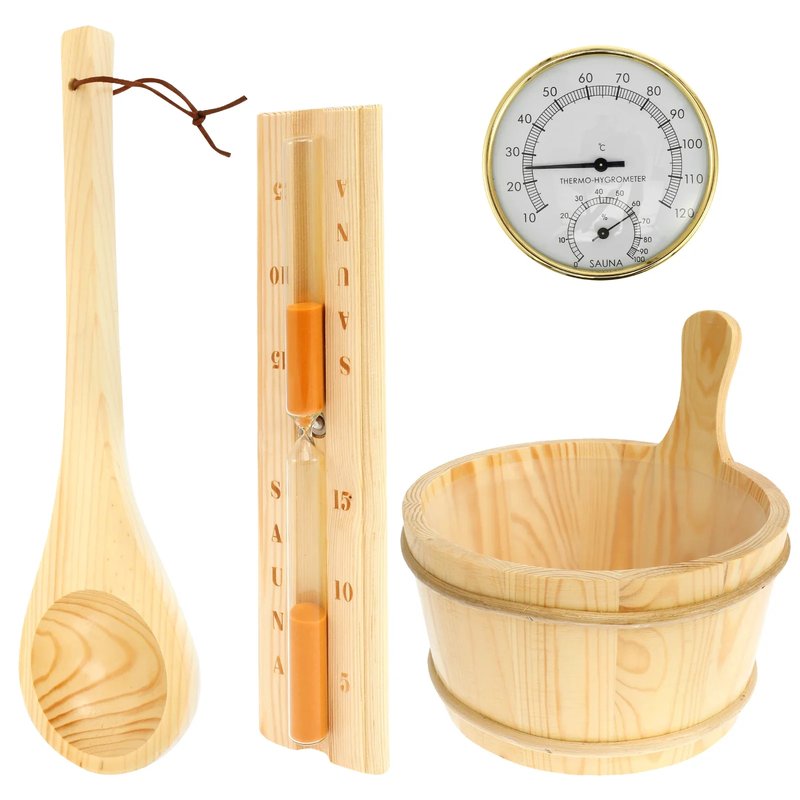 Sauna Accessory Set with Thermometer