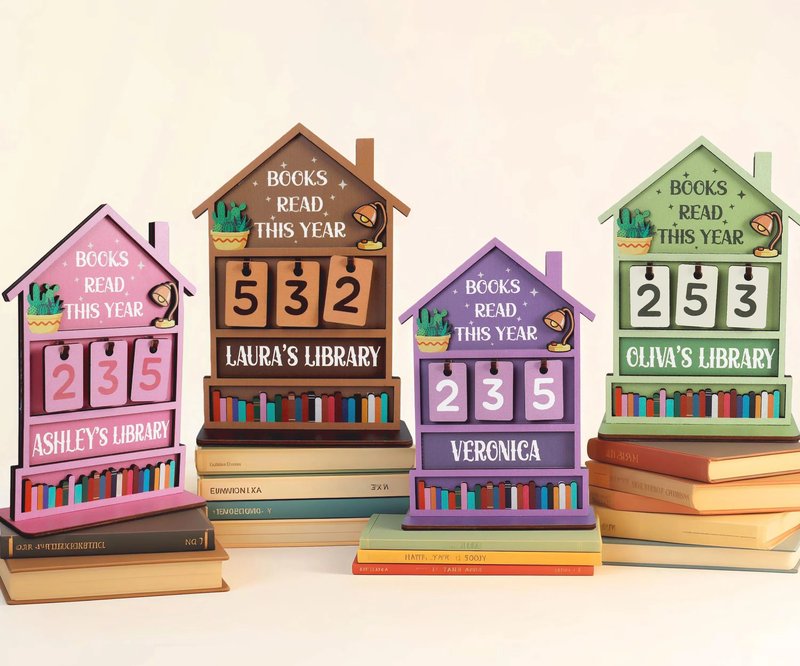 Personalized Wooden Book Tracker