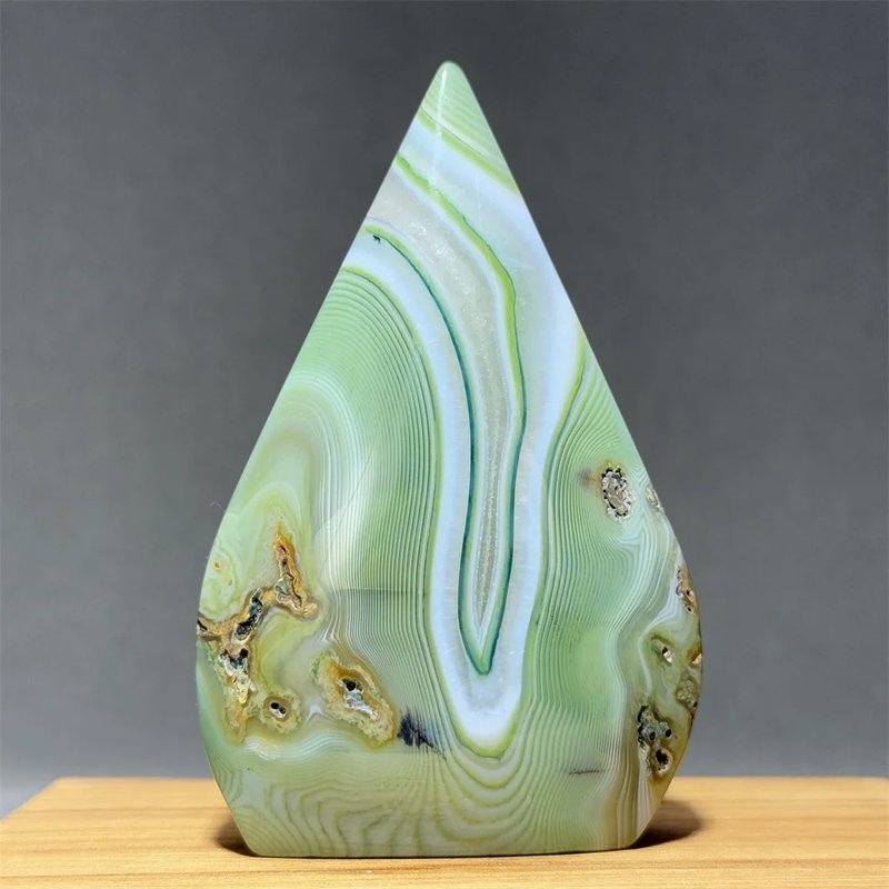 Natural Green Agate Crystal Decor