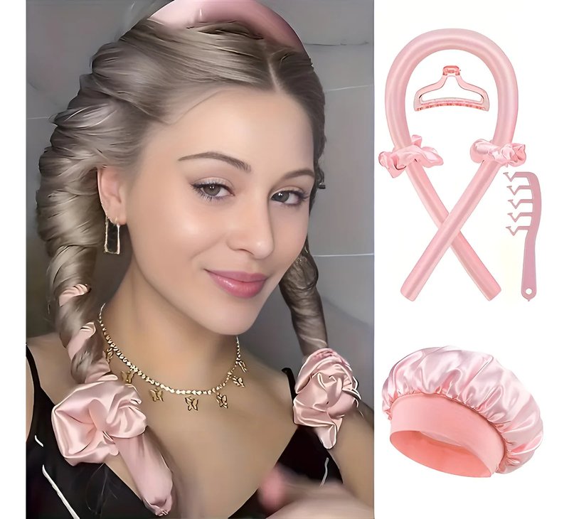 Heatless Curling Iron Set with Sleep Cap