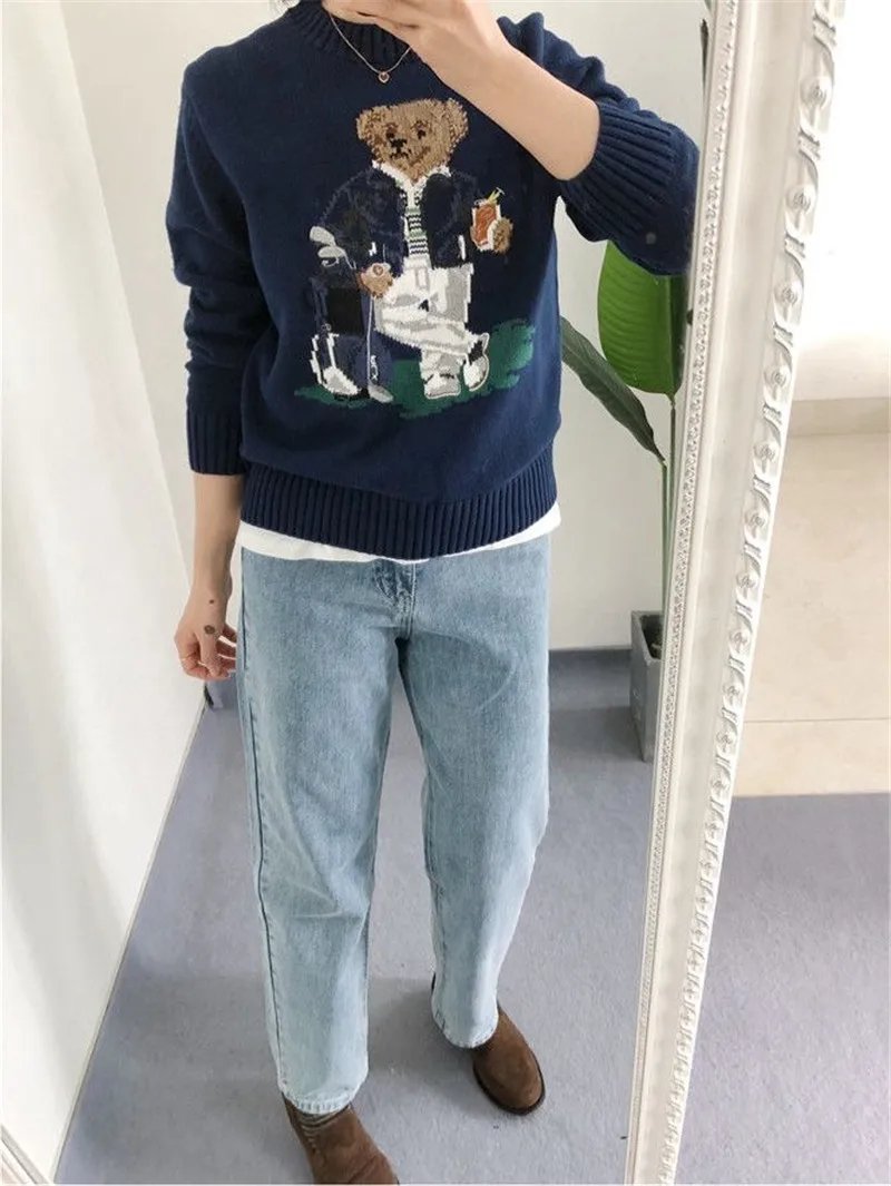 Cozy Cartoon Bear Cashmere Sweater