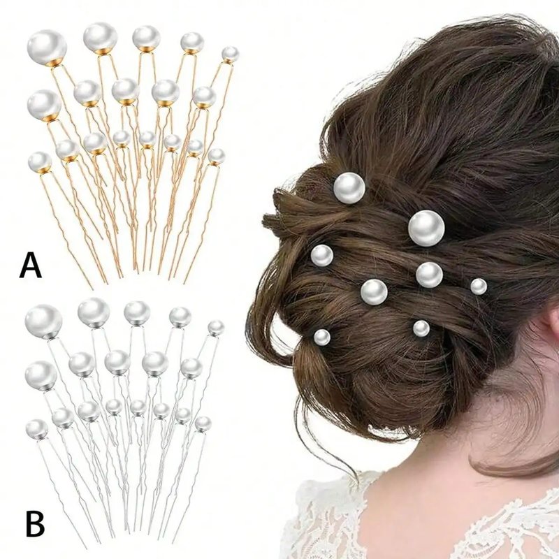Elegant Gold Pearl Hairpins Set