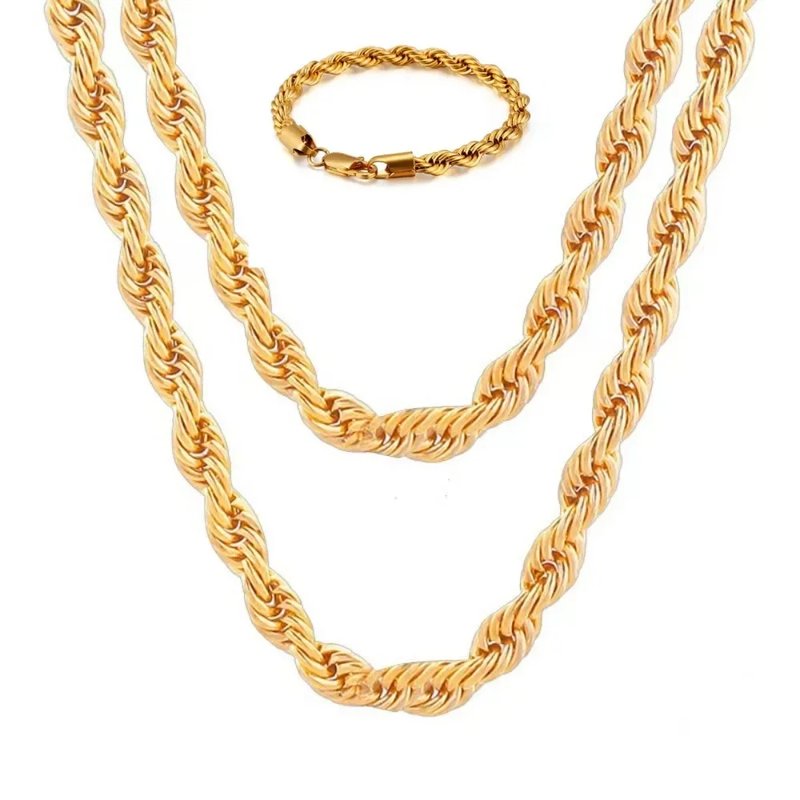 Elegant 18K Gold Chain Set