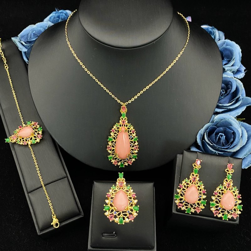 Elegant Copper Plated Jewelry Set