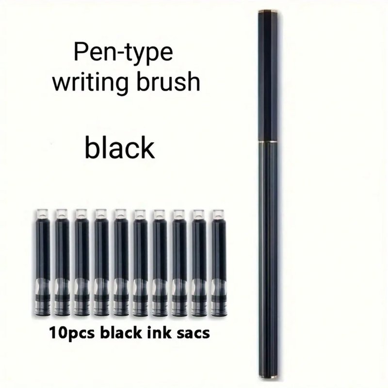 Metal Brush Pen with Ink Cartridges