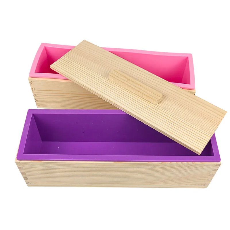 Silicone Soap Mold with Wooden Box