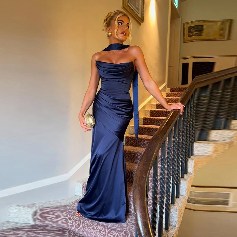 Chic Off-Shoulder Satin Dress