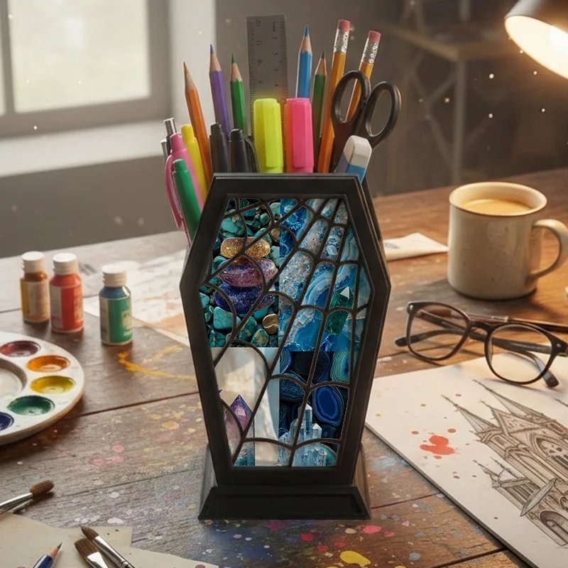 Gothic Coffin Pen Holder