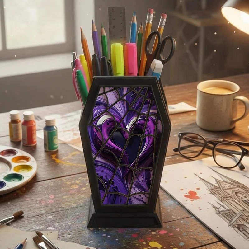 Gothic Coffin Pen Holder