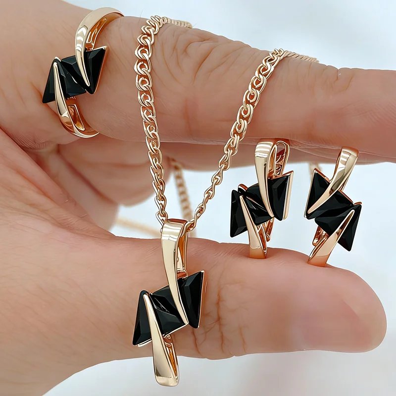 Vintage Rose Gold Jewelry Set