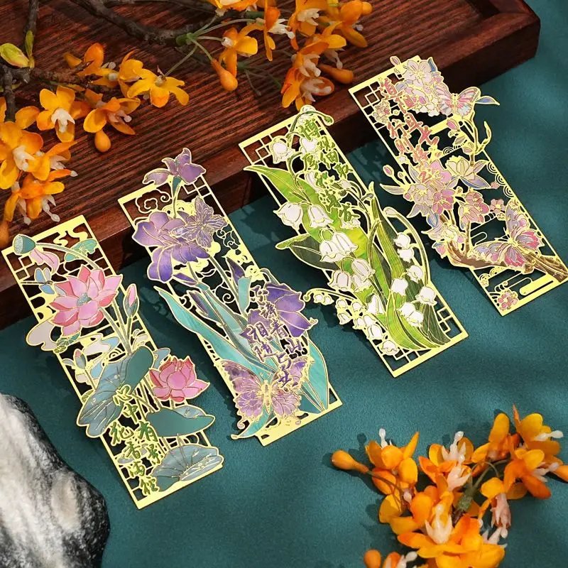Elegant Floral Metal Bookmark