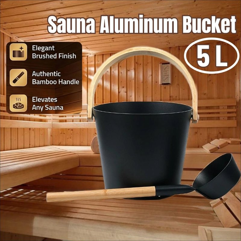 7L Black Sauna Bucket Set