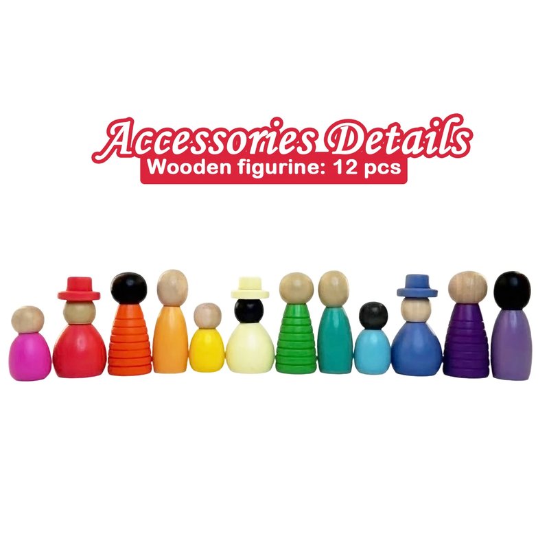 Wooden Color Matching Figurine Set