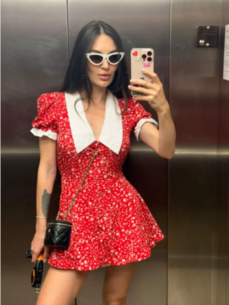 Floral Print A-Line Mini Dress