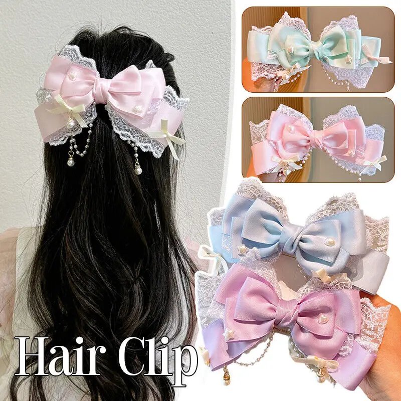 Charming Lace Bow Hair Clip