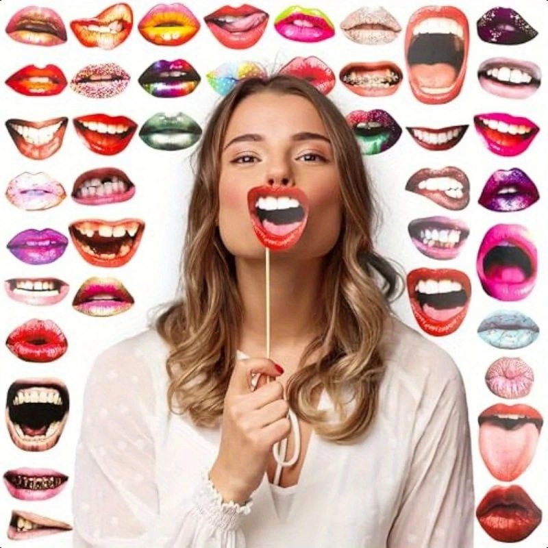 20pcs Fun Lip Photo Props