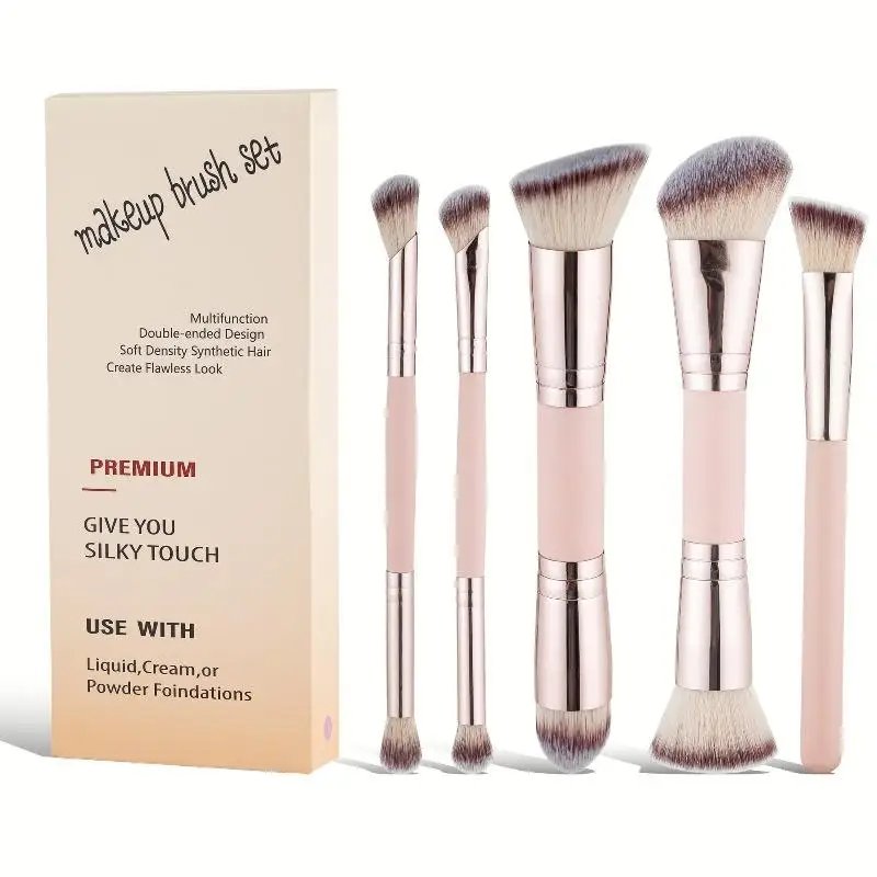 5-Piece Dual-Sided Makeup Brush Set