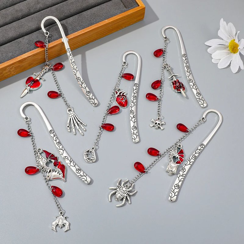 Gothic Skull Spider Bookmark