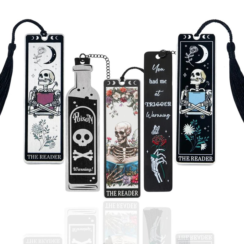 Gothic Skeleton Bookmarks with Tassel