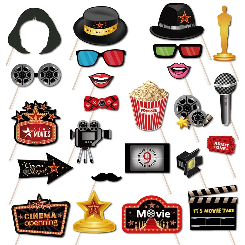 Hollywood Movie Photo Booth Props